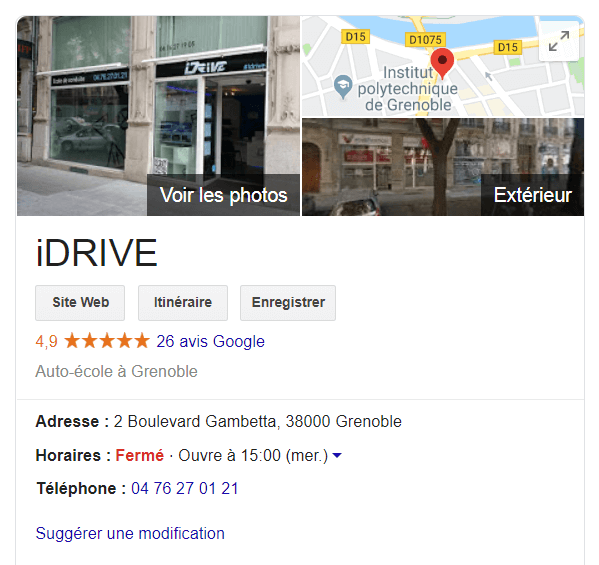 Auto-école Grenoble : consulter les avis Google!